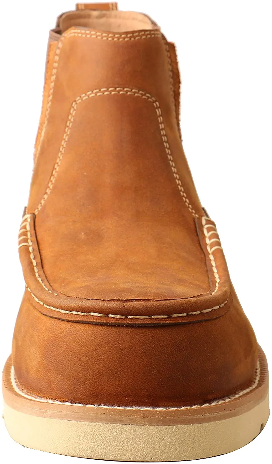 Twisted X Mens 4 Work Chelsea Wedge Sole Boot, Oiled Saddle, 9.5 M