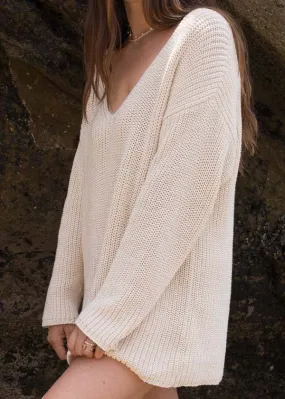 V Neck Tunic Sweater