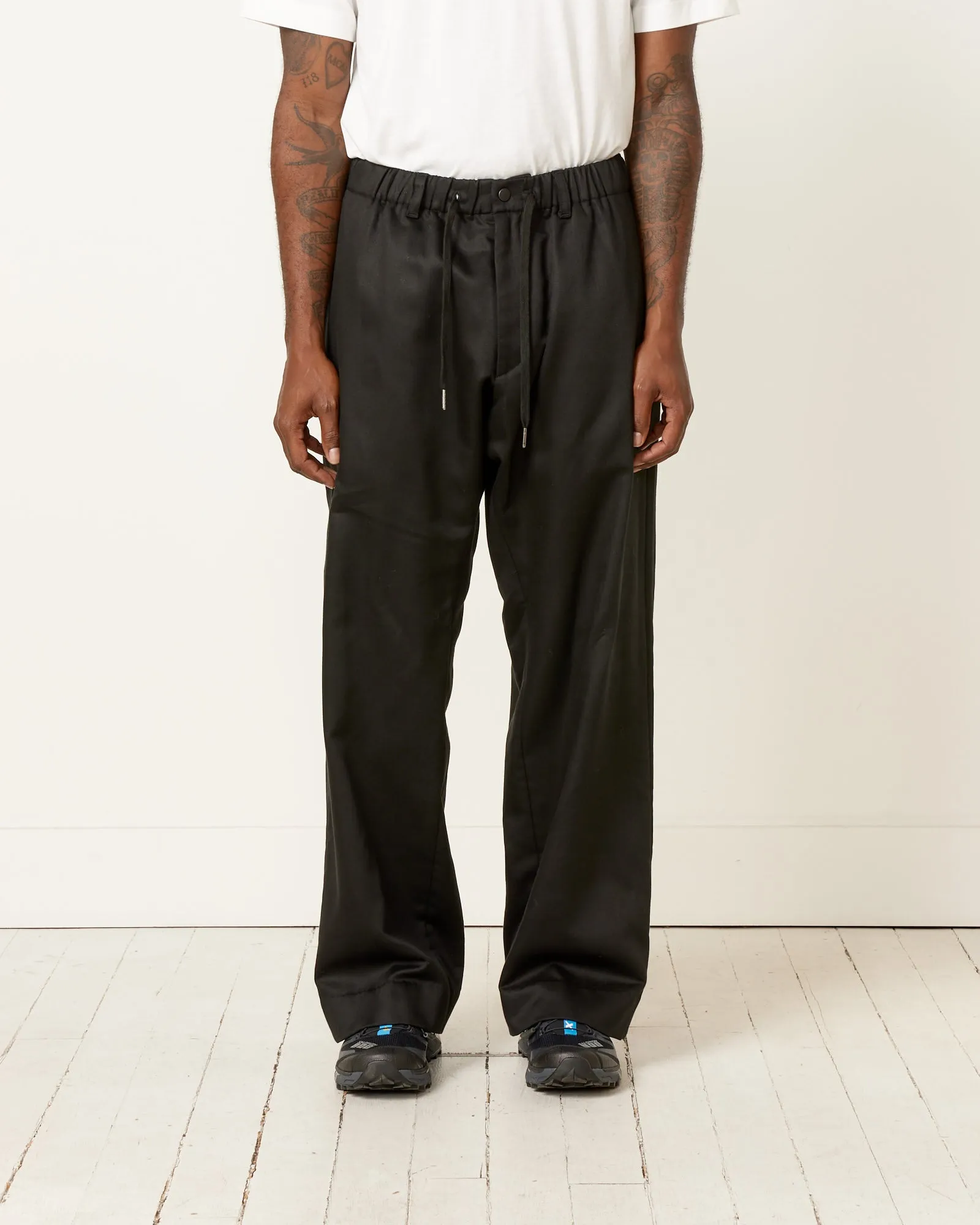 Veloso Pant in Brushed Back Sateen in Black