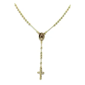 Virgin milagrosa 3mm beads rosary 18kts of gold plated