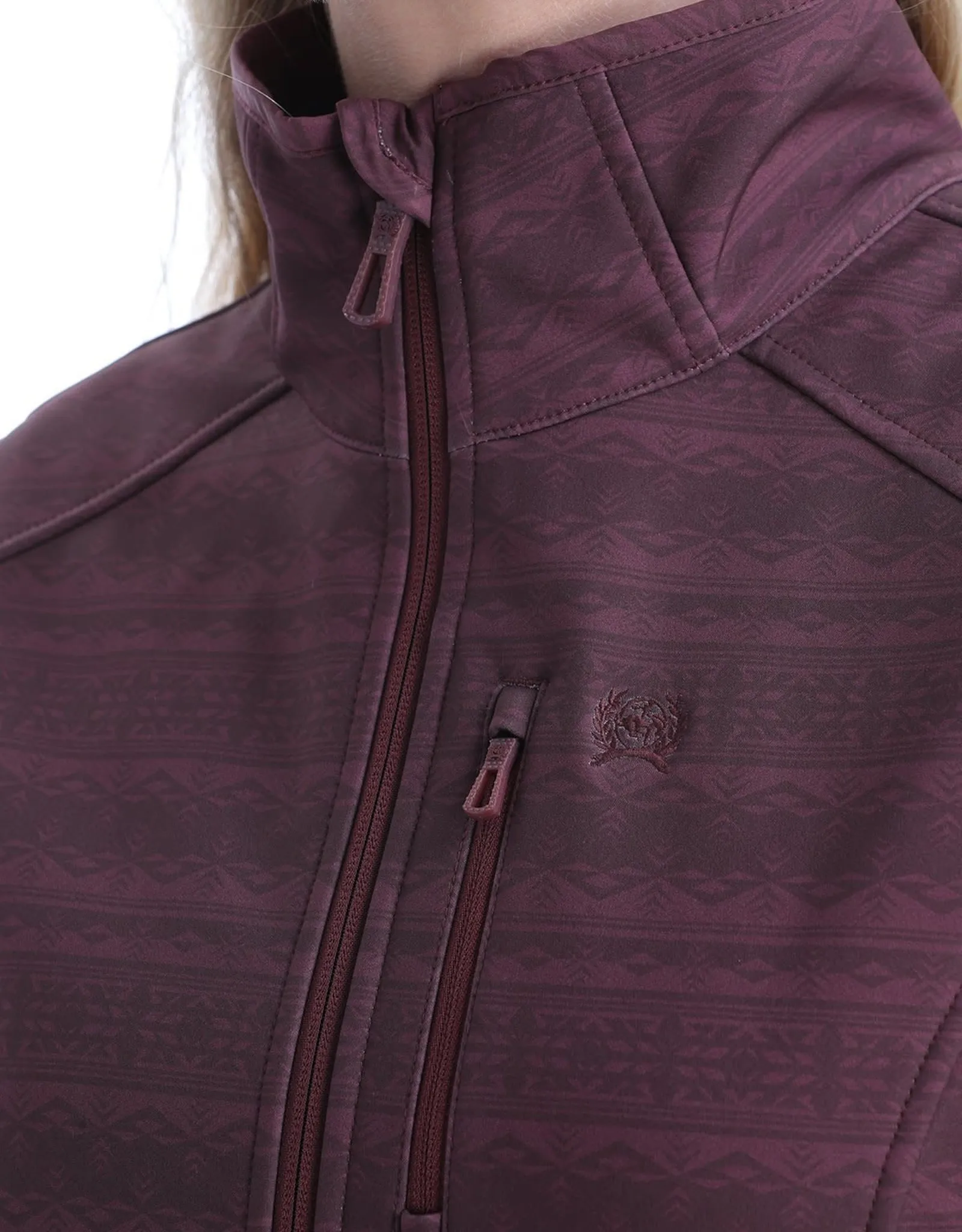 Womens Cinch Burgundy Print Bonded Jacket