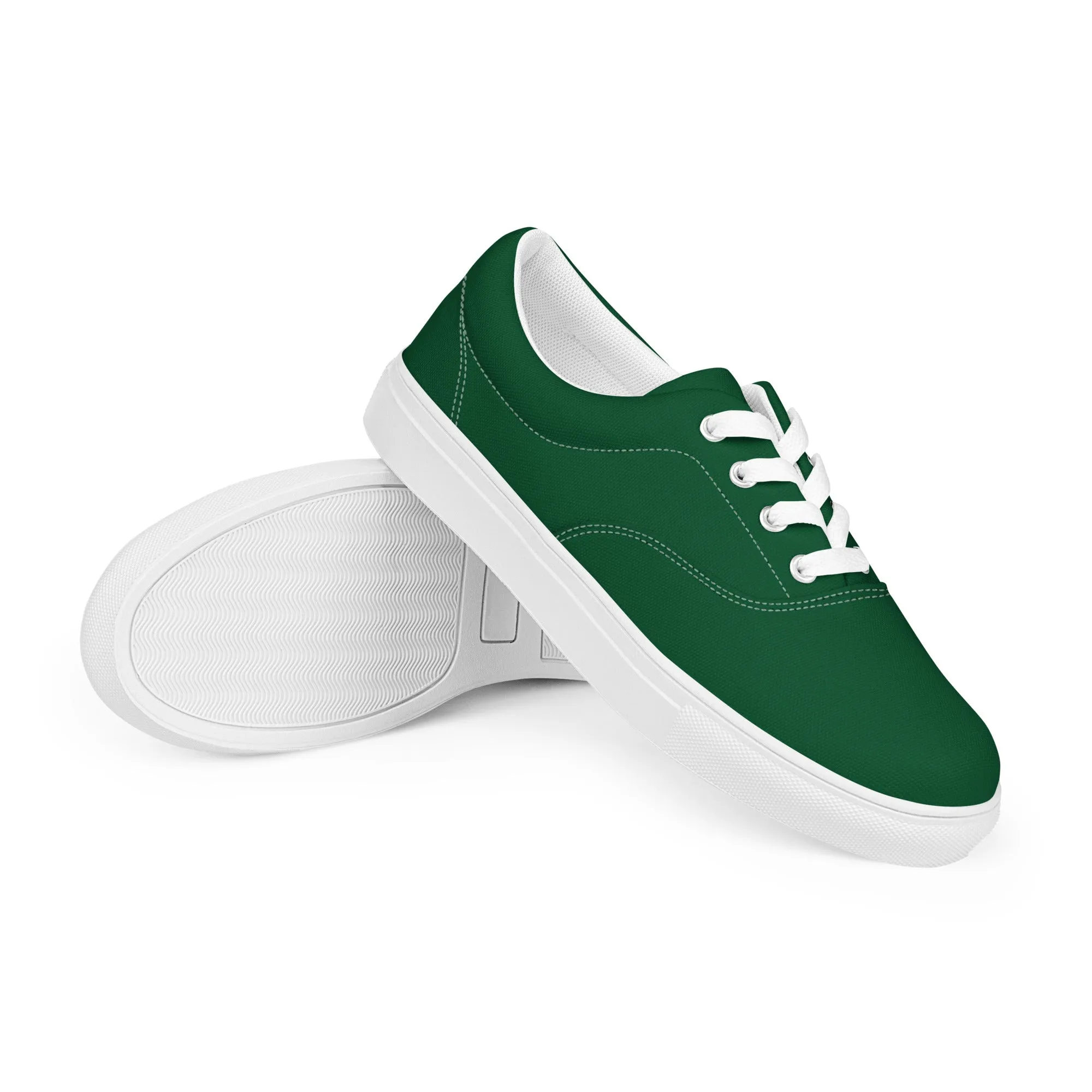 Women’s lace-up canvas shoes Green Sunflower