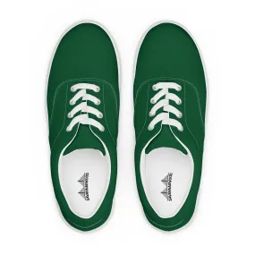 Women’s lace-up canvas shoes Green Sunflower