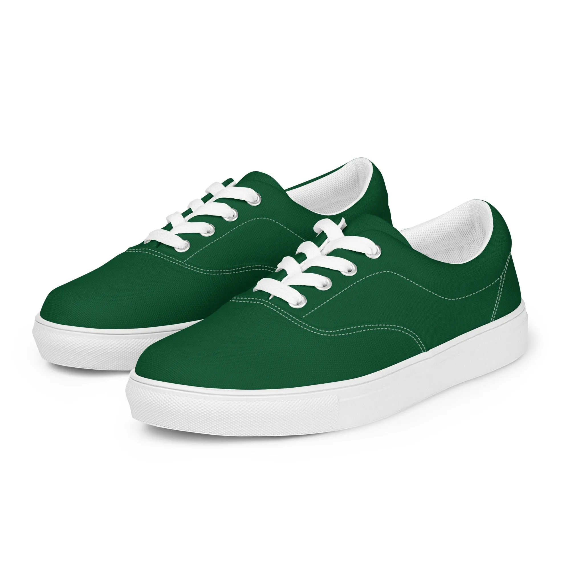 Women’s lace-up canvas shoes Green Sunflower