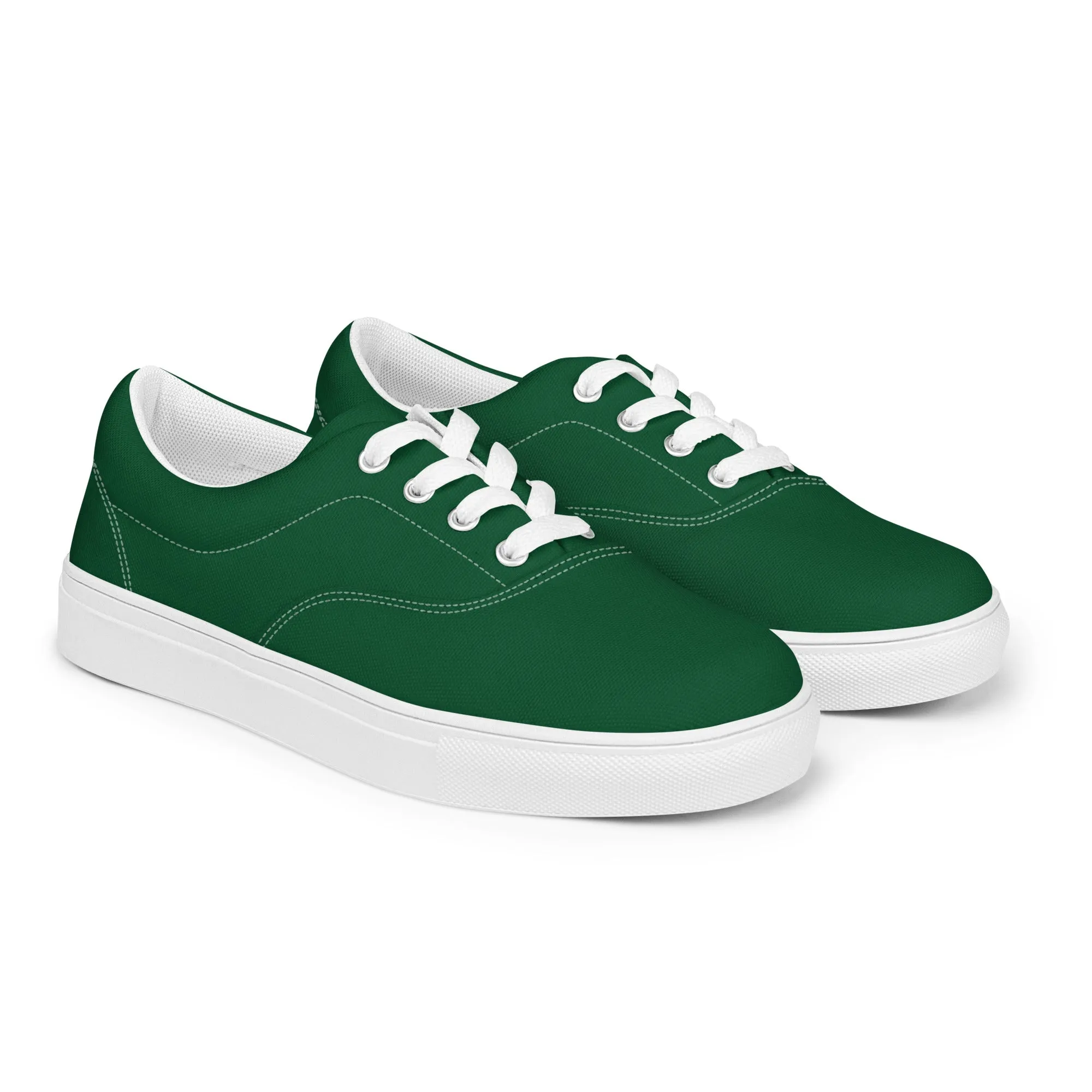 Women’s lace-up canvas shoes Green Sunflower