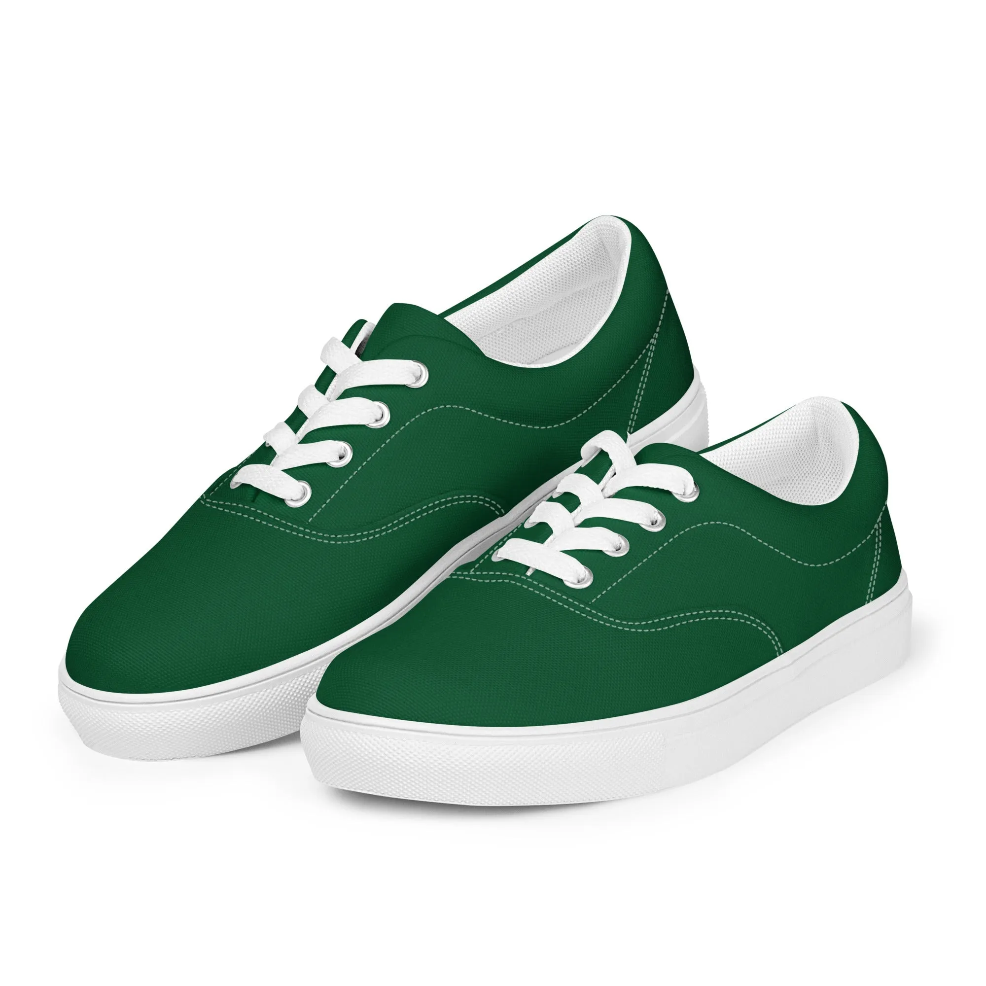 Women’s lace-up canvas shoes Green Sunflower