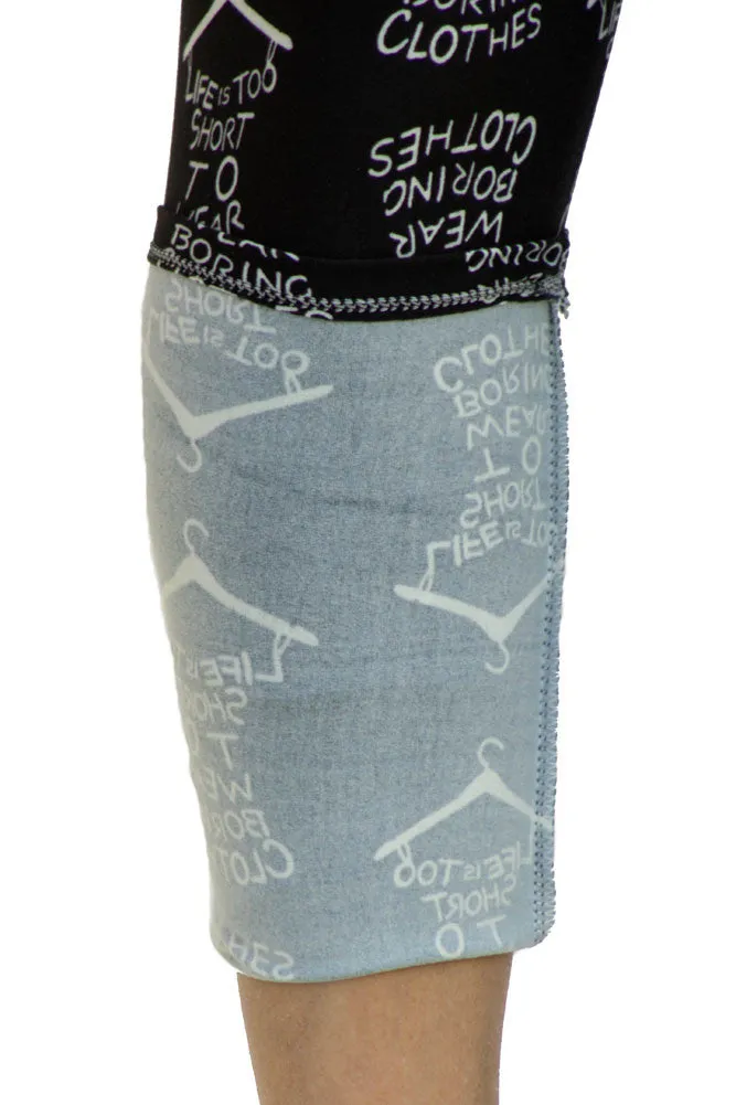 Women's Regular Life Is Too Short Print Leggings - Black White