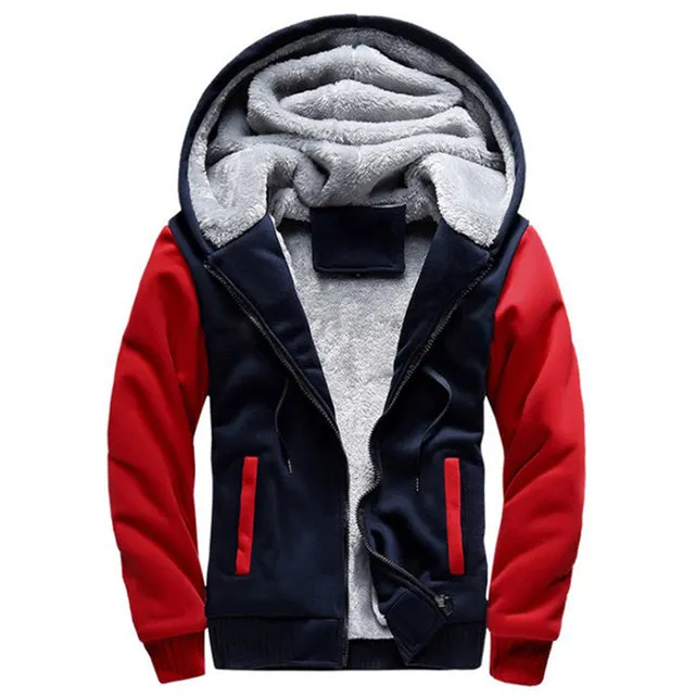 Xituodai Casual Hooded Collar 2022 New Men Hoodies Sweatshirts Winter Warm Thick Fleece Zipper Jacket Sportswear Outwear Oversiz