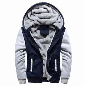 Xituodai Casual Hooded Collar 2022 New Men Hoodies Sweatshirts Winter Warm Thick Fleece Zipper Jacket Sportswear Outwear Oversiz