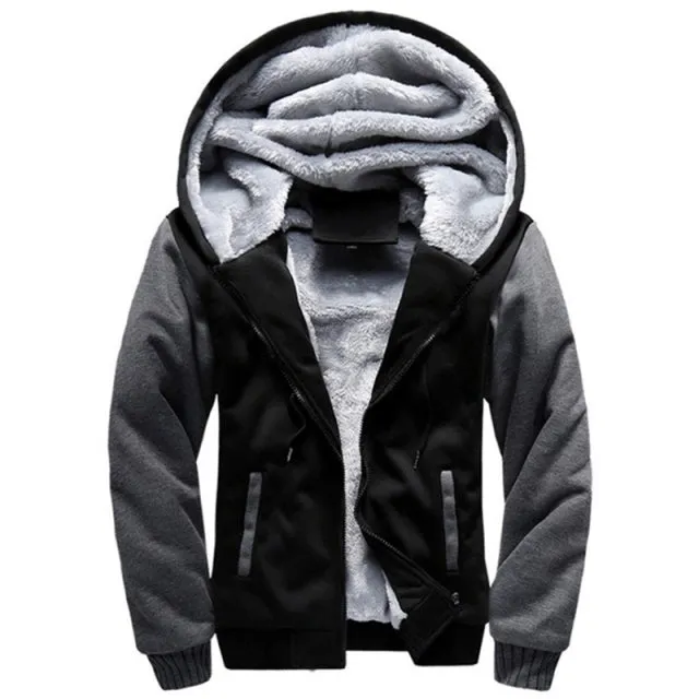 Xituodai Casual Hooded Collar 2022 New Men Hoodies Sweatshirts Winter Warm Thick Fleece Zipper Jacket Sportswear Outwear Oversiz