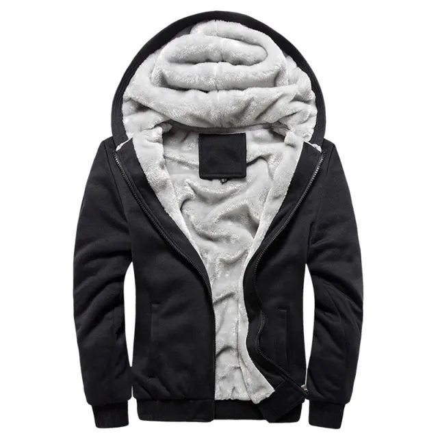 Xituodai Casual Hooded Collar 2022 New Men Hoodies Sweatshirts Winter Warm Thick Fleece Zipper Jacket Sportswear Outwear Oversiz