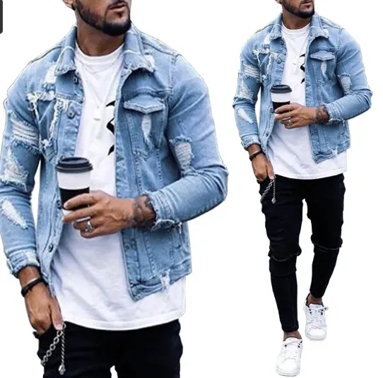 Xituodai Jeans Jakcet Coat Men Blue Black Denim Jackets Male 2024 Spring Autumn Men Clothing Streetwear Casual Slim Fit Jean Coa