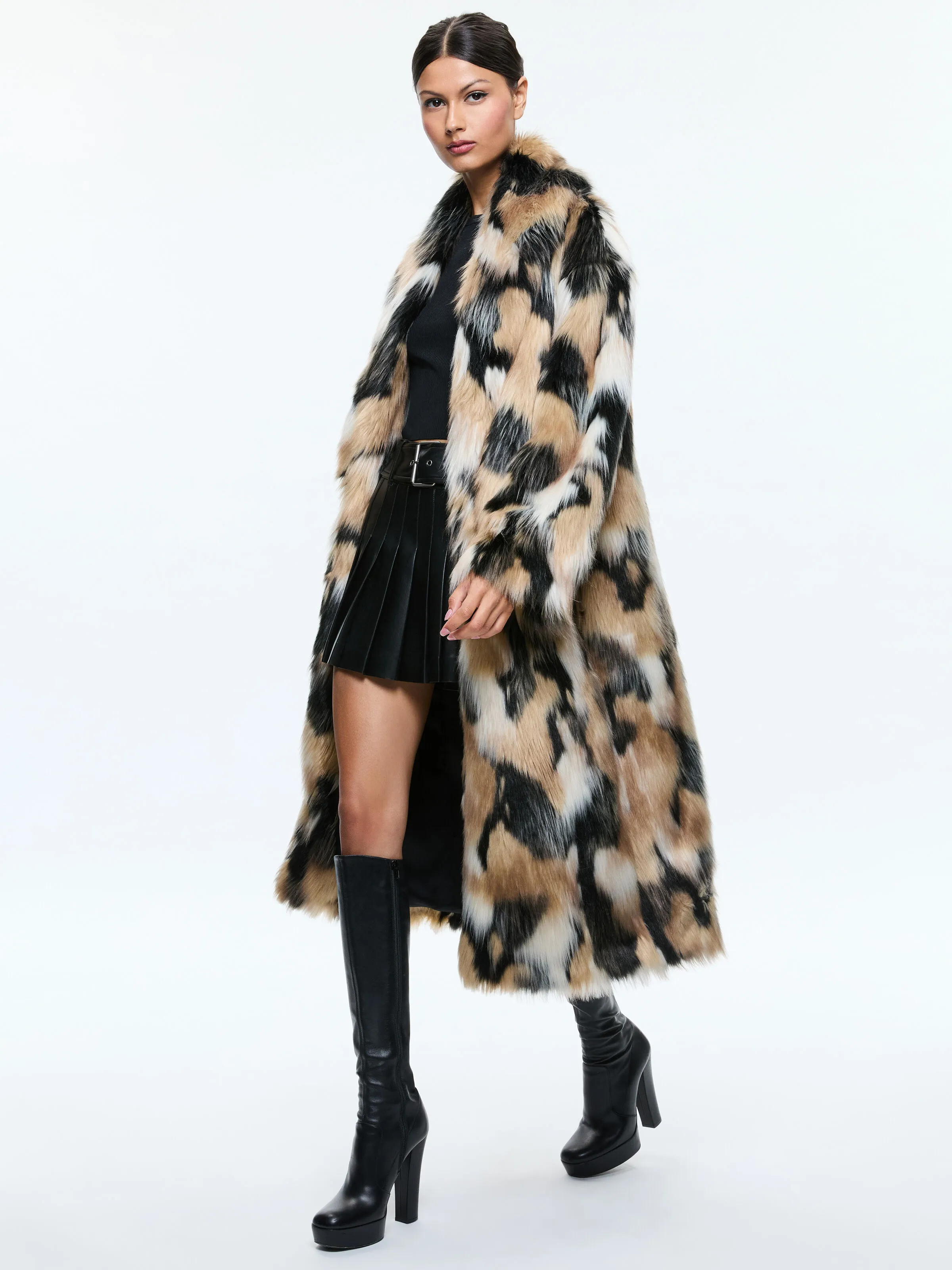 YETTA DROP SHOULDER FAUX FUR MAXI COAT