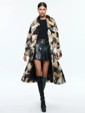 YETTA DROP SHOULDER FAUX FUR MAXI COAT