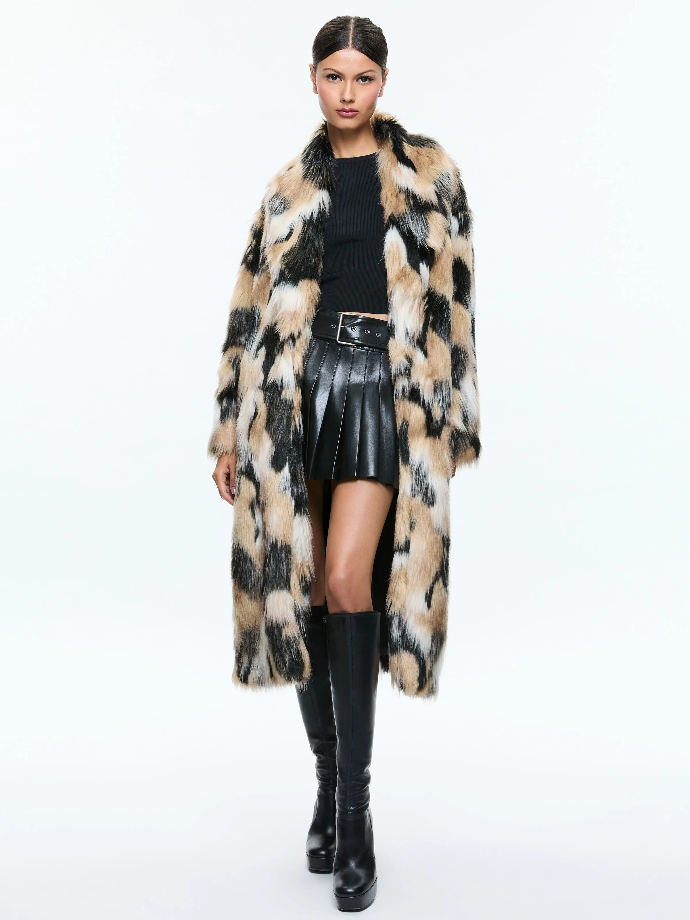 YETTA DROP SHOULDER FAUX FUR MAXI COAT