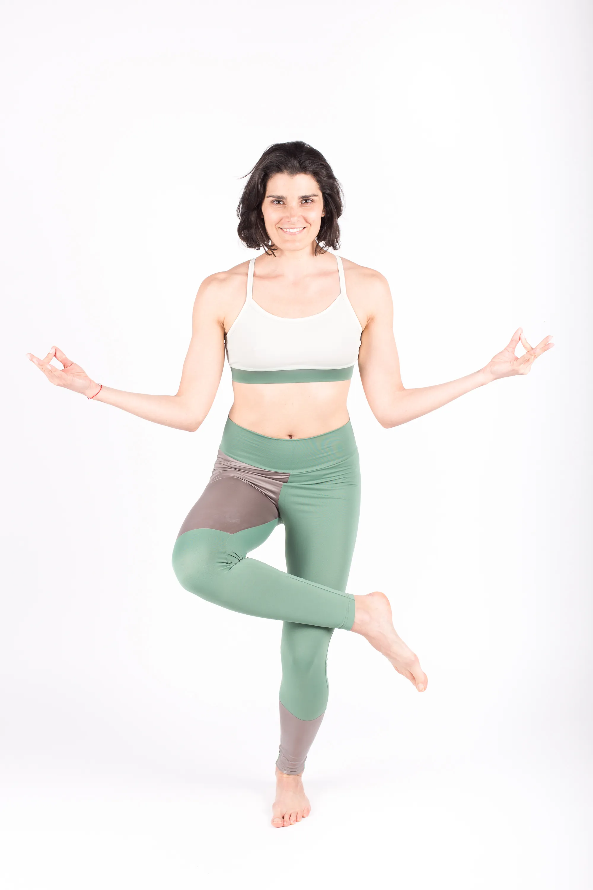 YOjogaYO Green leggings with shiny parts