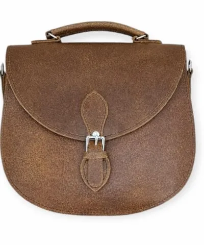 Zatchels Women's Brown Handmade Tannery Leather Saddle Bag